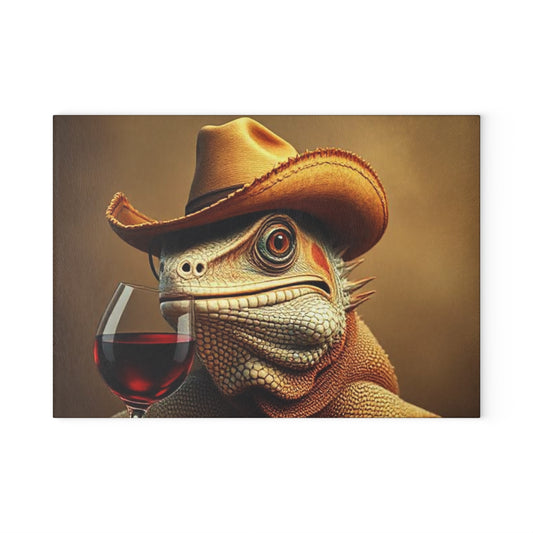 Bearded Dragon Glass Cutting Board - Unique Kitchen Decor, Perfect Gift for Chefs, Home Cooks, and Housewarmings, Ideal for Birthdays or Holidays