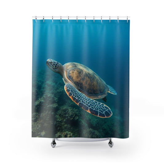 Turtle Shower Curtain, Unique Bathroom Decor, Reptile Lovers Gift, Fun Home Accessories, Quirky Bathroom Style