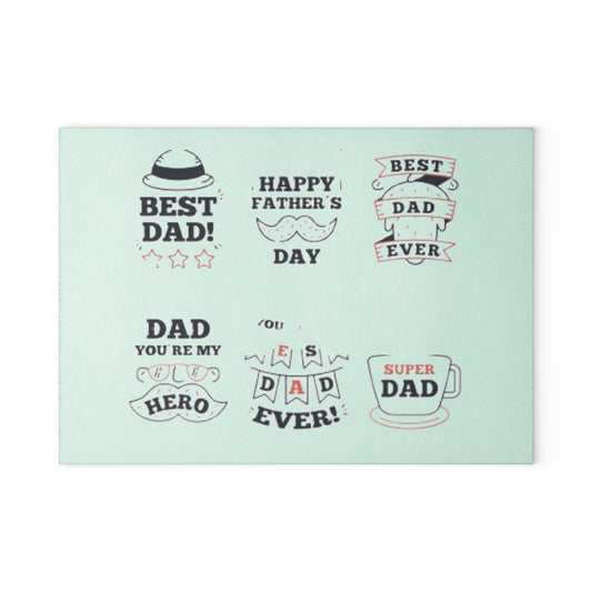 Best Dad Glass Cutting Board - Unique Kitchen Decor, Perfect Gift for Chefs, Home Cooks, and Housewarmings, Ideal for Birthdays or Holidays