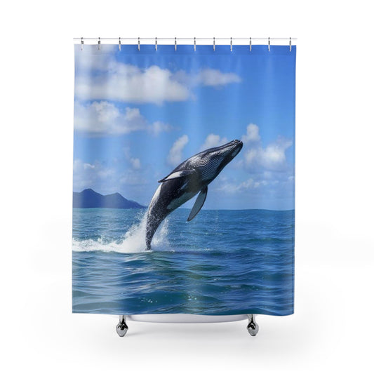 Whale Shower Curtain, Unique Bathroom Decor, Reptile Lovers Gift, Fun Home Accessories, Quirky Bathroom Style