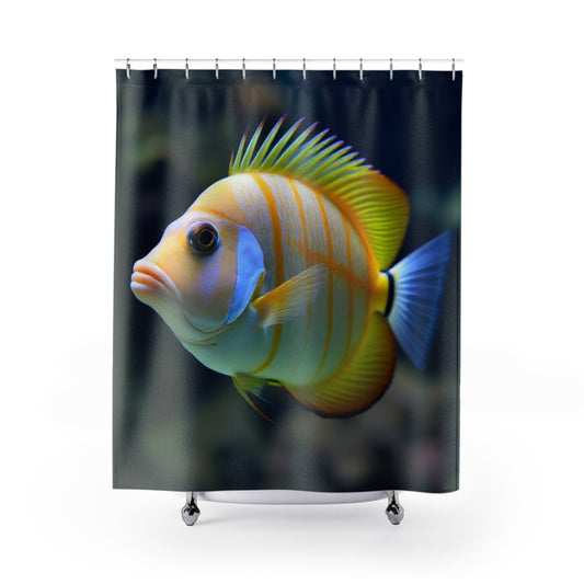 Tropical  Fish Shower Curtain, Unique Bathroom Decor, Reptile Lovers Gift, Fun Home Accessories, Quirky Bathroom Style