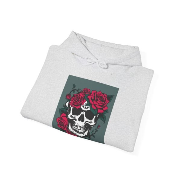 Skull Roses Tattoo Flowers Hoodie, Gothic Sweatshirt, Edgy Pullover, Dark Floral - Image 8