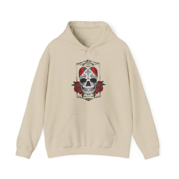 Skull Roses Tattoo Flowers Hoodie, Gothic Sweatshirt, Edgy Pullover, Dark Floral - Image 13