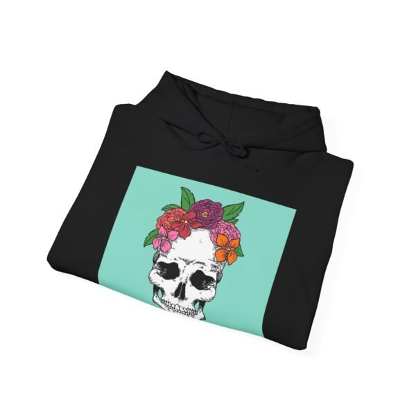 Skull Roses Tattoo Flowers Hoodie, Gothic Sweatshirt, Edgy Pullover, Dark Floral - Image 12