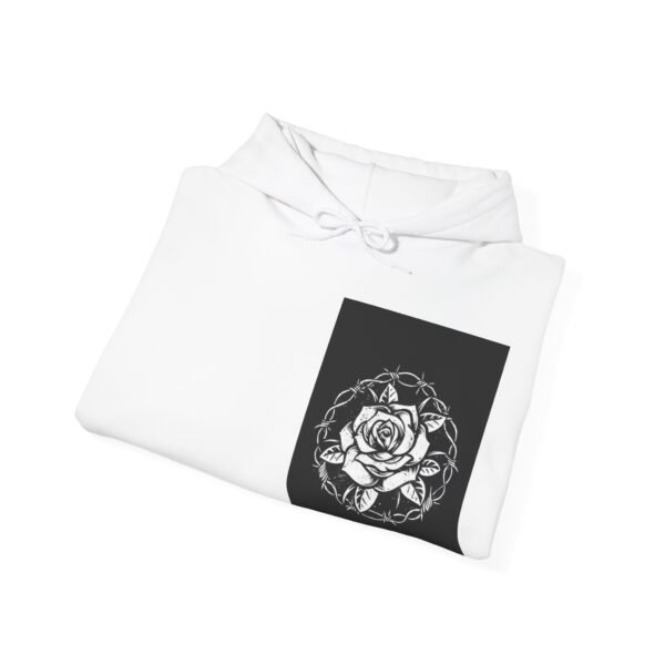 Skull Roses Tattoo Flowers Hoodie, Gothic Sweatshirt, Edgy Pullover, Dark Floral - Image 4