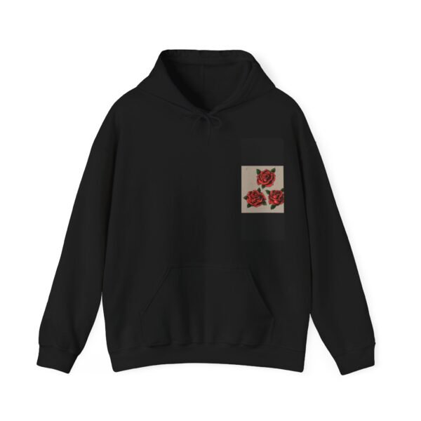 Skull Roses Tattoo Flowers Hoodie, Gothic Sweatshirt, Edgy Pullover, Dark Floral - Image 9