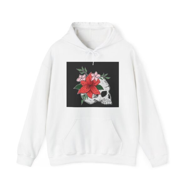 Skull Roses Tattoo Flowers Hoodie, Gothic Sweatshirt, Edgy Pullover, Dark Floral