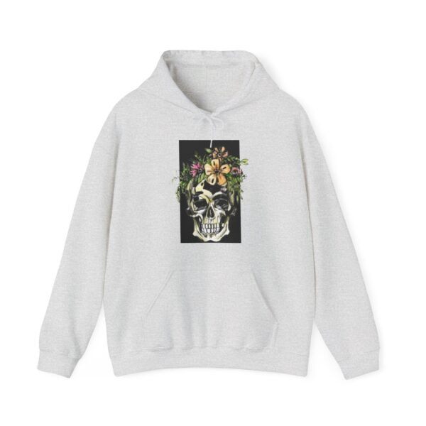 Skull Roses Tattoo Flowers Hoodie, Gothic Sweatshirt, Edgy Pullover, Dark Floral - Image 5