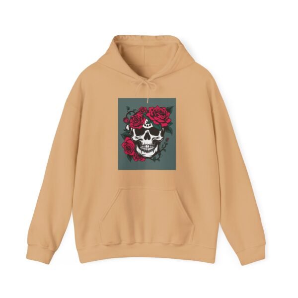 Skull Roses Tattoo Flowers Hoodie, Gothic Sweatshirt, Edgy Pullover, Dark Floral - Image 21