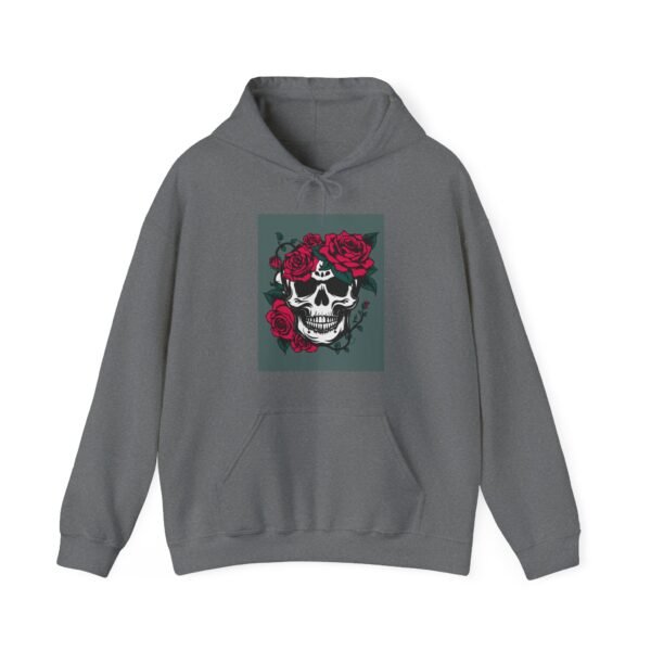 Skull Roses Tattoo Flowers Hoodie, Gothic Sweatshirt, Edgy Pullover, Dark Floral - Image 41