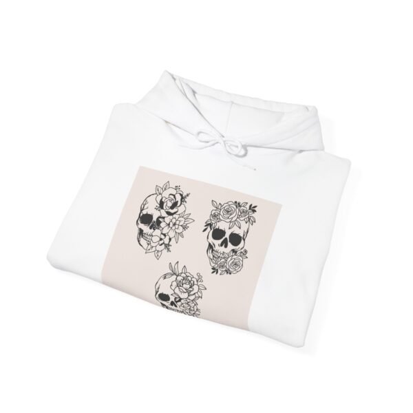 Skull Roses Tattoo Flowers Hoodie, Gothic Sweatshirt, Edgy Pullover, Dark Floral - Image 4