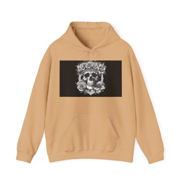 Skull Roses Tattoo Flowers Hoodie, Gothic Sweatshirt, Edgy Pullover, Dark Floral - Image 21