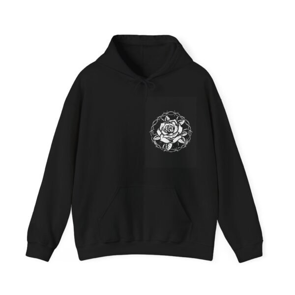 Skull Roses Tattoo Flowers Hoodie, Gothic Sweatshirt, Edgy Pullover, Dark Floral - Image 9