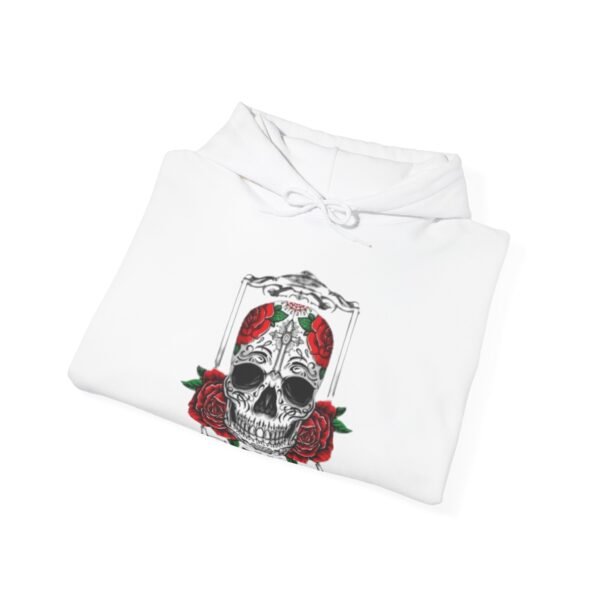 Skull Roses Tattoo Flowers Hoodie, Gothic Sweatshirt, Edgy Pullover, Dark Floral - Image 4