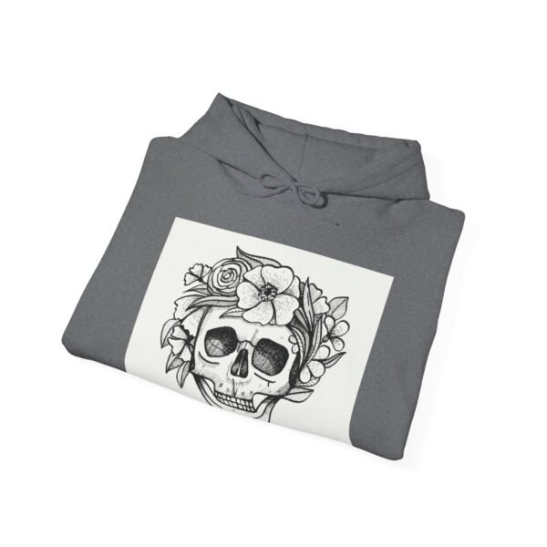 Skull Roses Tattoo Flowers Hoodie, Gothic Sweatshirt, Edgy Pullover, Dark Floral - Image 44