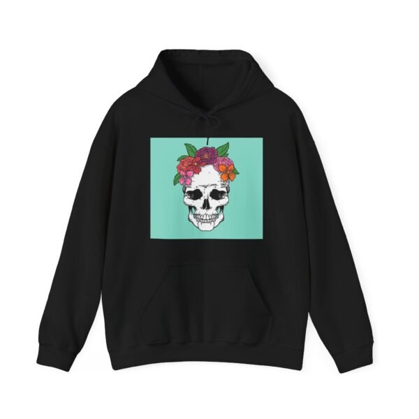 Skull Roses Tattoo Flowers Hoodie, Gothic Sweatshirt, Edgy Pullover, Dark Floral - Image 9