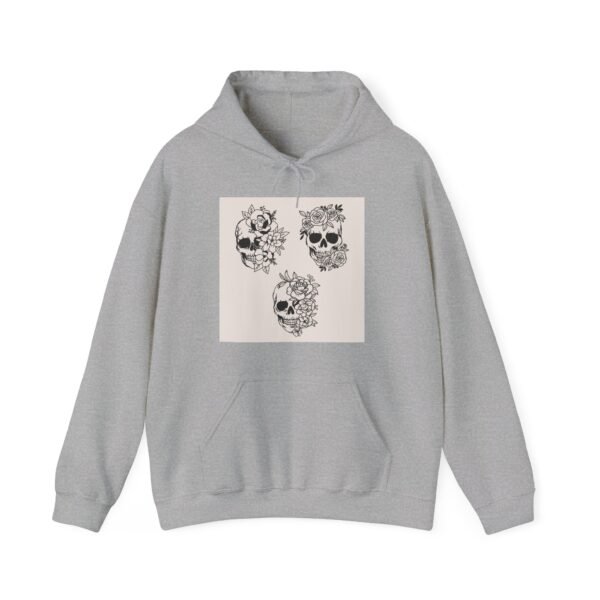 Skull Roses Tattoo Flowers Hoodie, Gothic Sweatshirt, Edgy Pullover, Dark Floral - Image 17