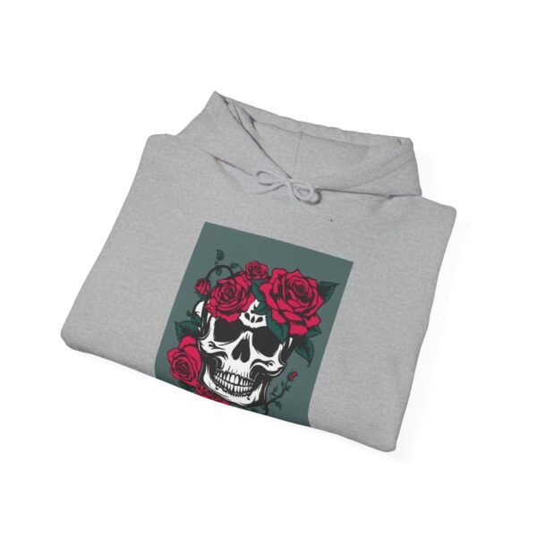 Skull Roses Tattoo Flowers Hoodie, Gothic Sweatshirt, Edgy Pullover, Dark Floral - Image 20