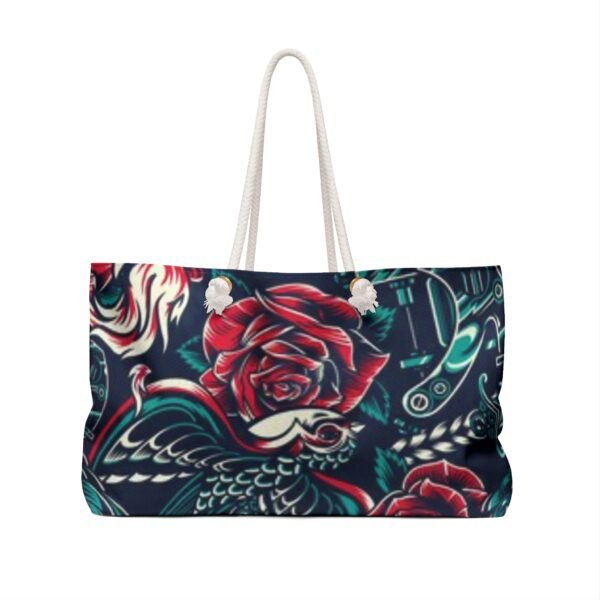 Tattoo Roses Pattern Print Style Weekender Bag - Image 2