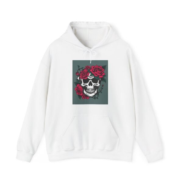 Skull Roses Tattoo Flowers Hoodie, Gothic Sweatshirt, Edgy Pullover, Dark Floral
