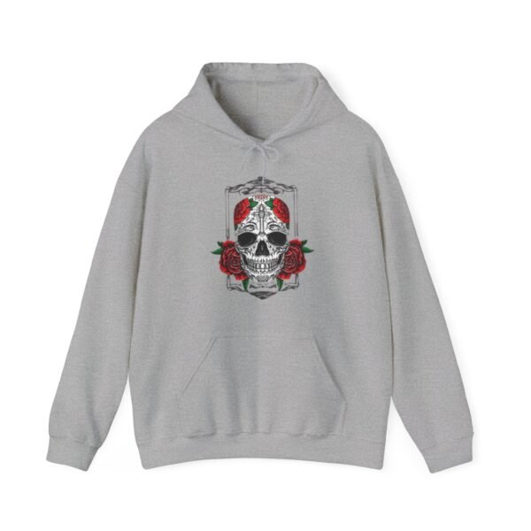 Skull Roses Tattoo Flowers Hoodie, Gothic Sweatshirt, Edgy Pullover, Dark Floral - Image 17
