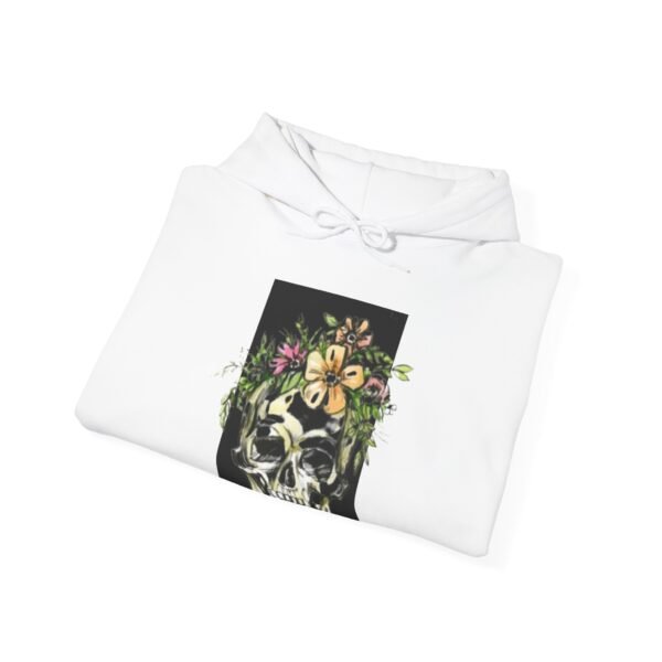 Skull Roses Tattoo Flowers Hoodie, Gothic Sweatshirt, Edgy Pullover, Dark Floral - Image 4