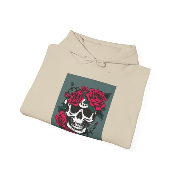 Skull Roses Tattoo Flowers Hoodie, Gothic Sweatshirt, Edgy Pullover, Dark Floral - Image 16