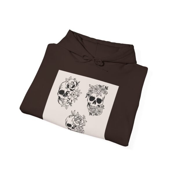 Skull Roses Tattoo Flowers Hoodie, Gothic Sweatshirt, Edgy Pullover, Dark Floral - Image 36