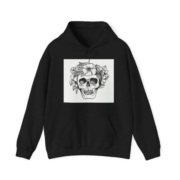 Skull Roses Tattoo Flowers Hoodie, Gothic Sweatshirt, Edgy Pullover, Dark Floral - Image 9