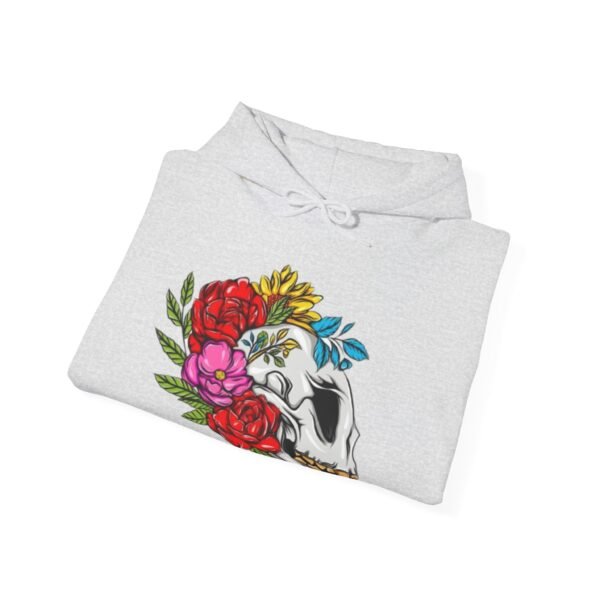 Skull Roses Tattoo Flowers Hoodie, Gothic Sweatshirt, Edgy Pullover, Dark Floral - Image 8