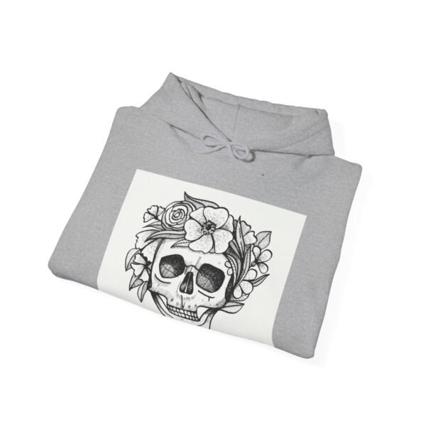 Skull Roses Tattoo Flowers Hoodie, Gothic Sweatshirt, Edgy Pullover, Dark Floral - Image 20