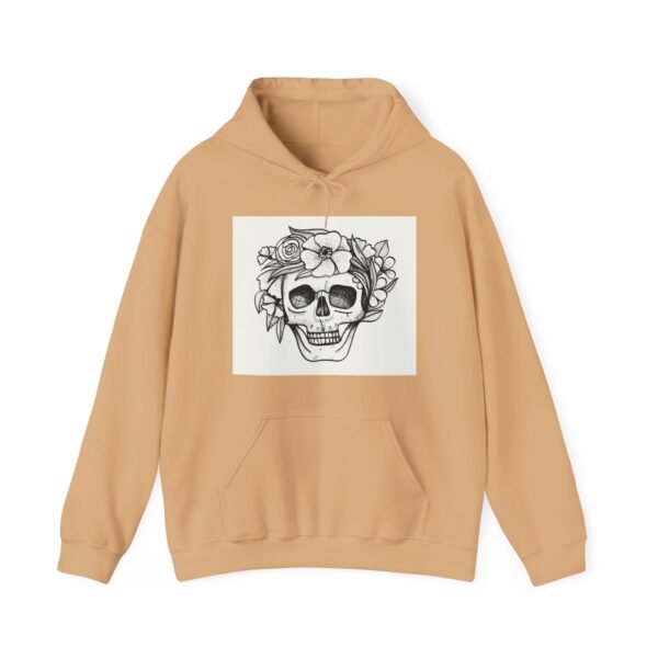 Skull Roses Tattoo Flowers Hoodie, Gothic Sweatshirt, Edgy Pullover, Dark Floral - Image 21
