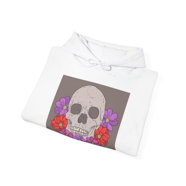Skull Roses Tattoo Flowers Hoodie, Gothic Sweatshirt, Edgy Pullover, Dark Floral - Image 4