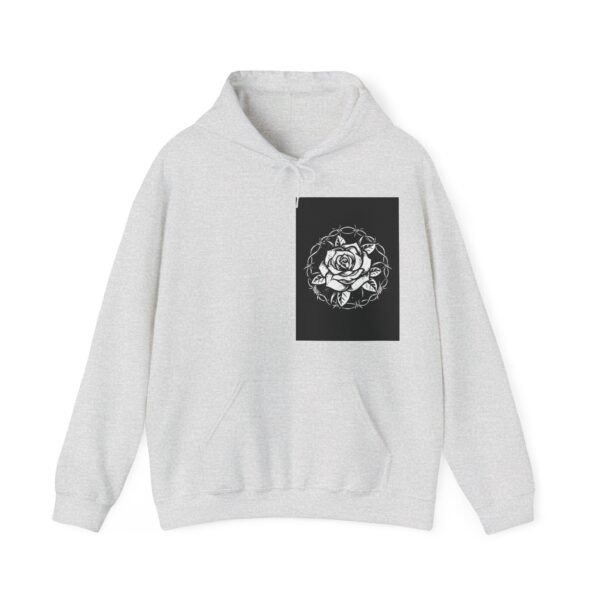 Skull Roses Tattoo Flowers Hoodie, Gothic Sweatshirt, Edgy Pullover, Dark Floral - Image 5