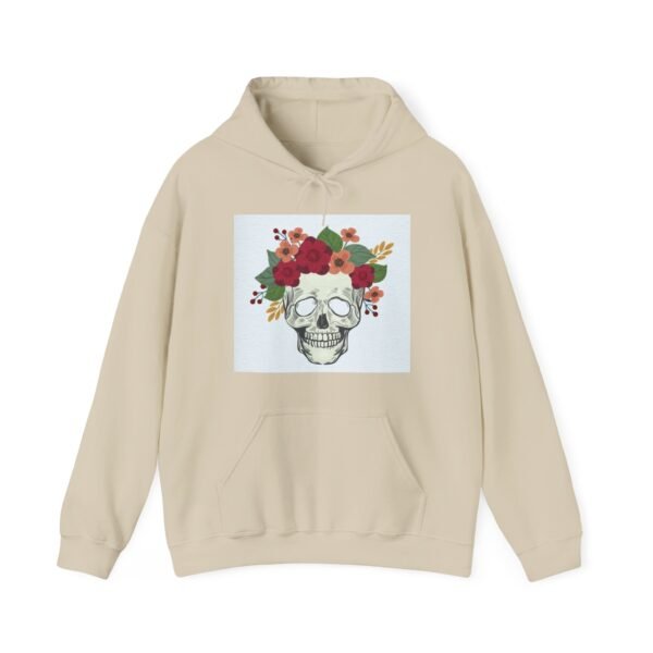 Skull Roses Tattoo Flowers Hoodie, Gothic Sweatshirt, Edgy Pullover, Dark Floral - Image 13