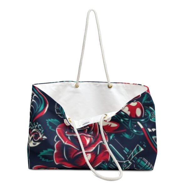 Tattoo Roses Pattern Print Style Weekender Bag - Image 3
