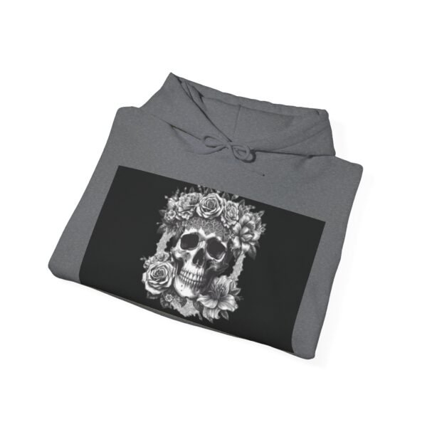 Skull Roses Tattoo Flowers Hoodie, Gothic Sweatshirt, Edgy Pullover, Dark Floral - Image 44