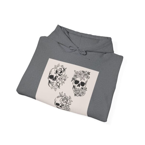 Skull Roses Tattoo Flowers Hoodie, Gothic Sweatshirt, Edgy Pullover, Dark Floral - Image 44