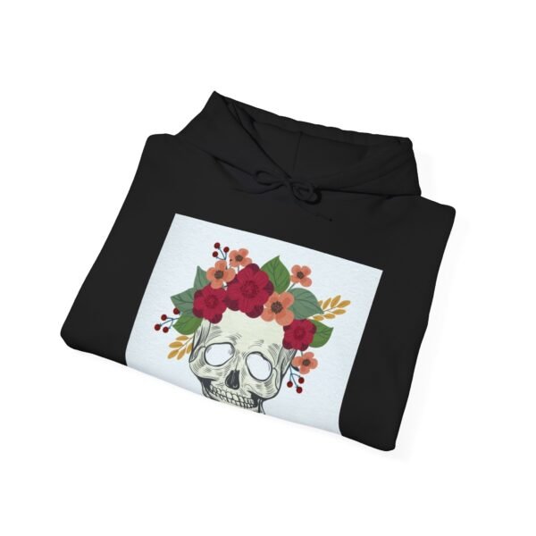 Skull Roses Tattoo Flowers Hoodie, Gothic Sweatshirt, Edgy Pullover, Dark Floral - Image 12