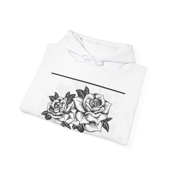 Skull Roses Tattoo Flowers Hoodie, Gothic Sweatshirt, Edgy Pullover, Dark Floral - Image 4