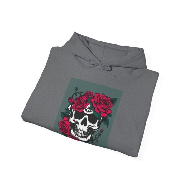 Skull Roses Tattoo Flowers Hoodie, Gothic Sweatshirt, Edgy Pullover, Dark Floral - Image 44