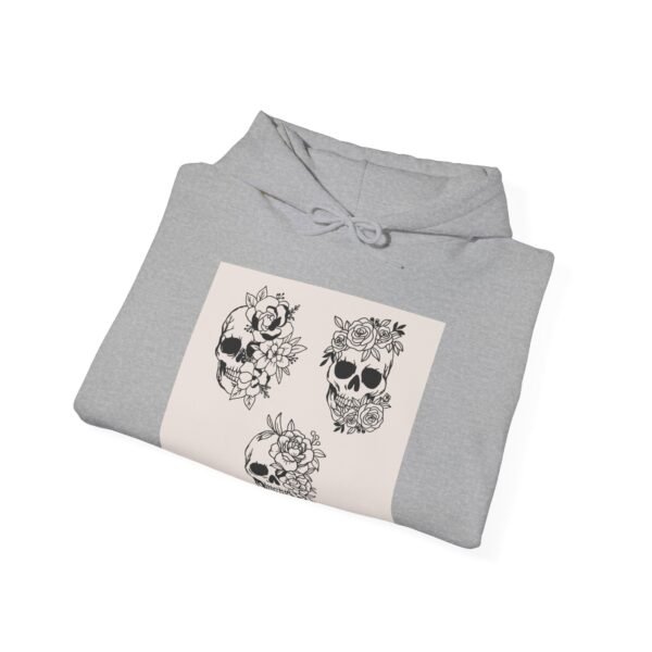 Skull Roses Tattoo Flowers Hoodie, Gothic Sweatshirt, Edgy Pullover, Dark Floral - Image 20