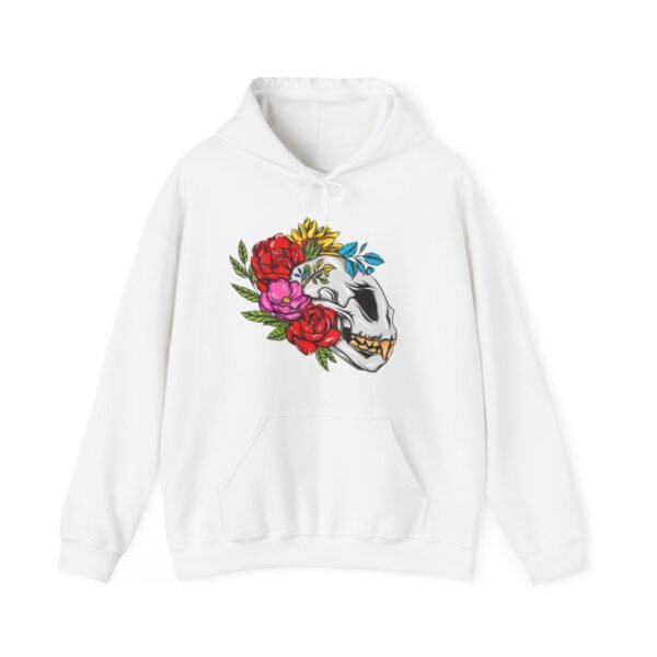 Skull Roses Tattoo Flowers Hoodie, Gothic Sweatshirt, Edgy Pullover, Dark Floral