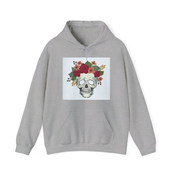 Skull Roses Tattoo Flowers Hoodie, Gothic Sweatshirt, Edgy Pullover, Dark Floral - Image 17