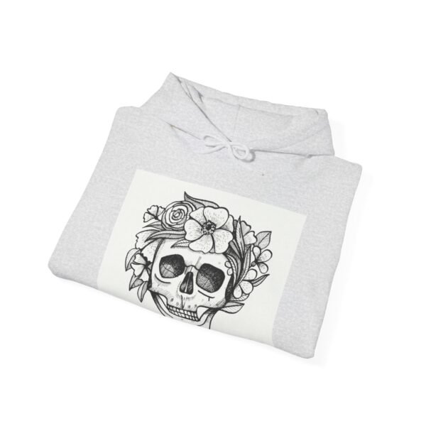 Skull Roses Tattoo Flowers Hoodie, Gothic Sweatshirt, Edgy Pullover, Dark Floral - Image 8