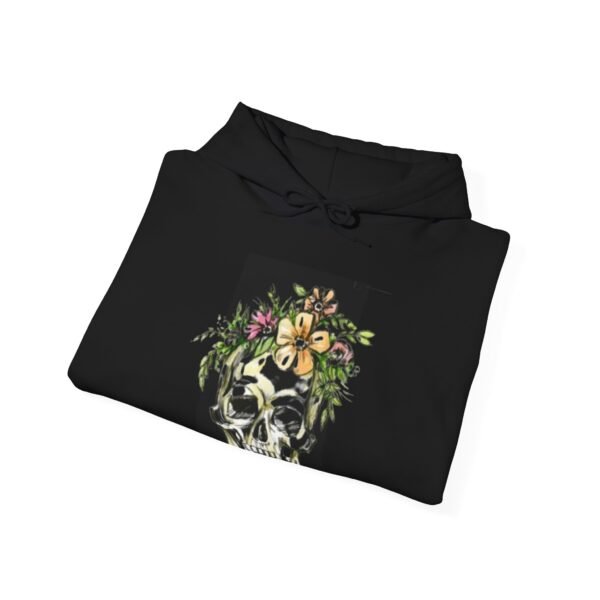 Skull Roses Tattoo Flowers Hoodie, Gothic Sweatshirt, Edgy Pullover, Dark Floral - Image 12