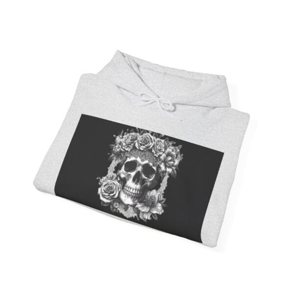 Skull Roses Tattoo Flowers Hoodie, Gothic Sweatshirt, Edgy Pullover, Dark Floral - Image 8
