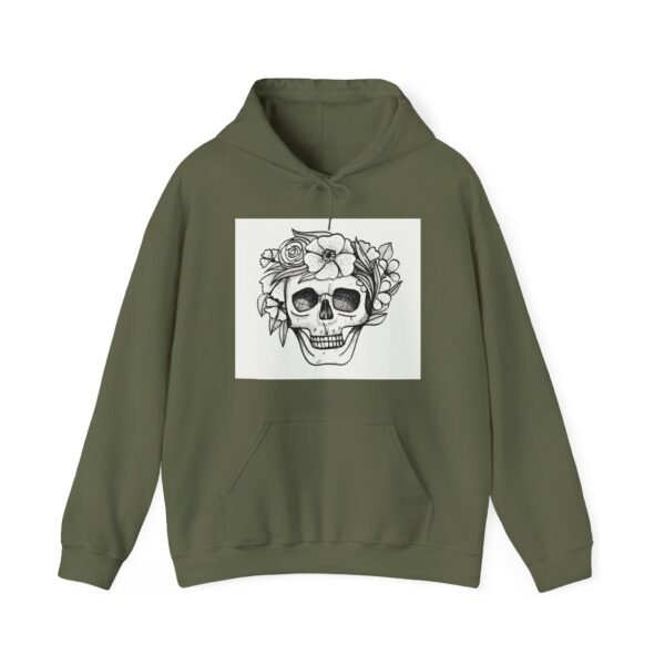 Skull Roses Tattoo Flowers Hoodie, Gothic Sweatshirt, Edgy Pullover, Dark Floral - Image 37