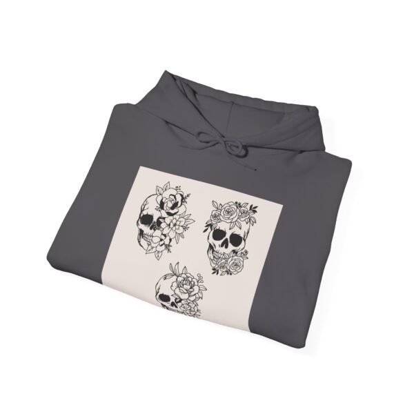Skull Roses Tattoo Flowers Hoodie, Gothic Sweatshirt, Edgy Pullover, Dark Floral - Image 48