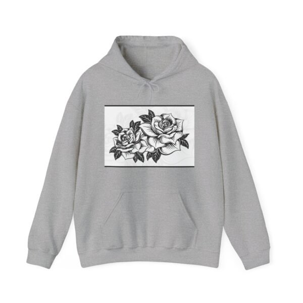 Skull Roses Tattoo Flowers Hoodie, Gothic Sweatshirt, Edgy Pullover, Dark Floral - Image 17